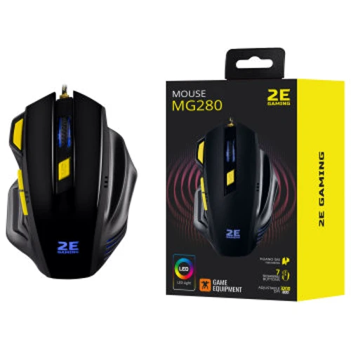 Мышь 2E Gaming MG280 LED USB Black (2E-MG280UB): Тип сенсора оптический