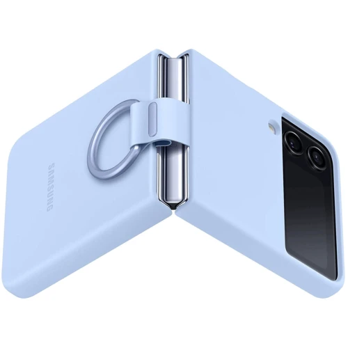 Чехол для телефонов Samsung Silicone Cover with Ring Arctic Blue (EF-PF721TLEGUA) for Samsung F721 Galaxy Flip 4: Цвет синий