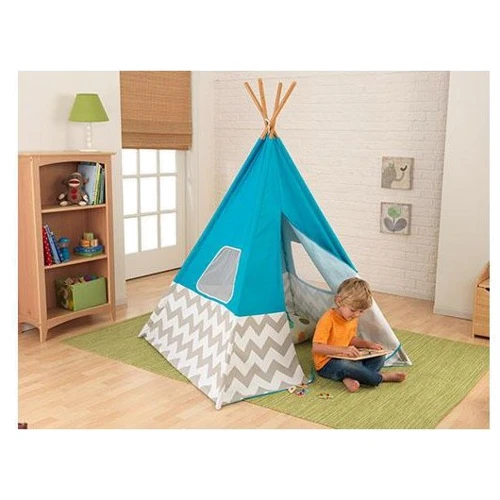 Игровой набор KidKraft Turquoise Teepee with Gray & White Chevron (00223) фото 2