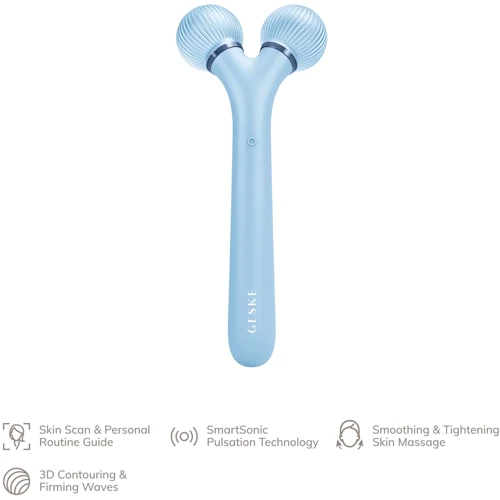 Електронний ультразвуковий ролик для обличчя GESKE Sonic Facial Roller 4в1 aquamarine
