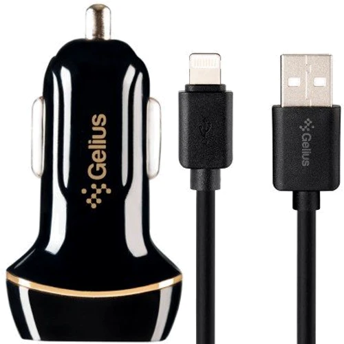 

Gelius Usb Car Charger Ultra Voyager 2xUSB 2.4A Black with Lightning Cable (GU-CC02)