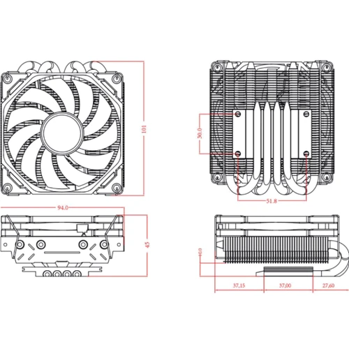 Кулер ID-Cooling IS-40X V3: Уровень шума, dB 35.2