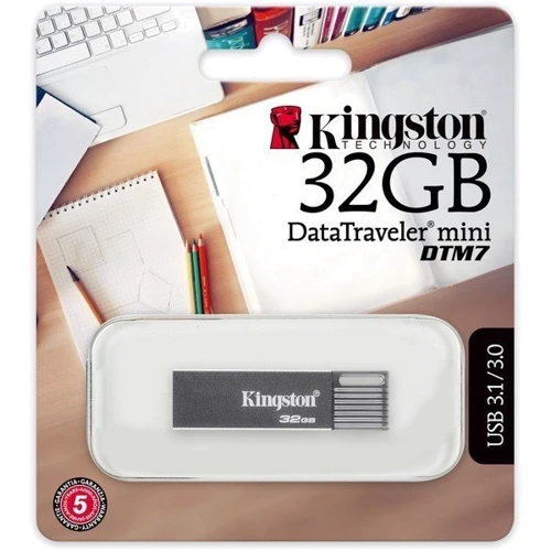 USB-флешка Kingston 32GB DataTraveler Mini M7 USB 3.0 Silver (DTM7/32GB): Максимальная скорость чтения, МБ/с 75