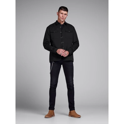 Рубашка Jack & Jones 93919759 50 черная с длинным рукавом: Размер 50