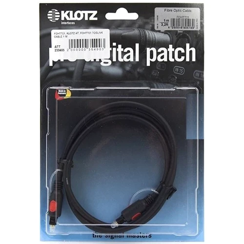 Кабель коммутационный Klotz FOHTT01 Toslink Cable 1м