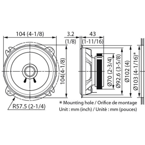 Kenwood KFC-S1056: Тип коаксиальная автоакустика