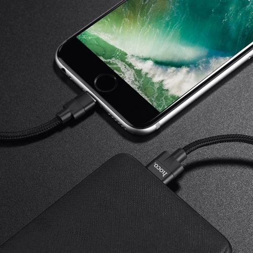 Кабель Hoco USB Cable to Lightning U55 2.4A 1m Black: Длина 1 м