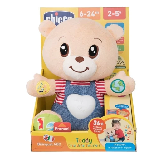 Мягкая развивающая игрушка Chicco Мишка Тедди (двуязычная) (07947.00.18): Материал Ткань