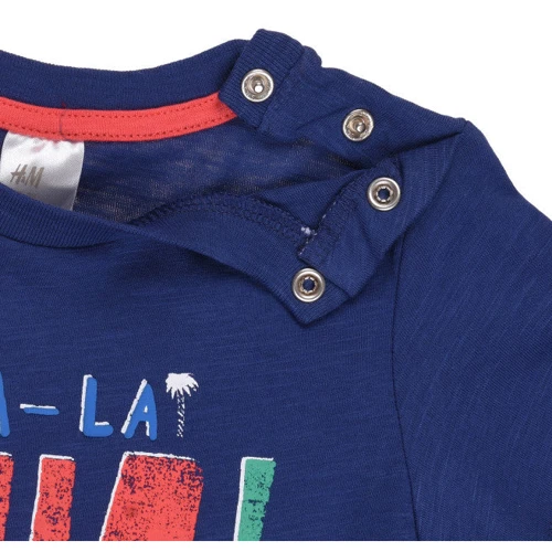 Футболка H&M 7Z4953275 80 см синяя: Пол Мальчик