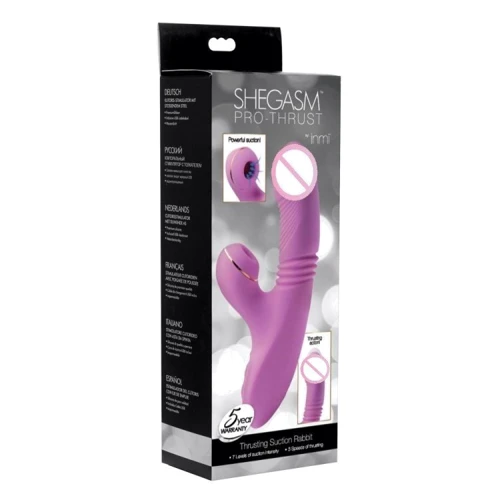 Вибратор-кролик Inmi Shegasm Pro-Thrust Thrusting Suction Rabbit с вакуумным стимулятором клитора