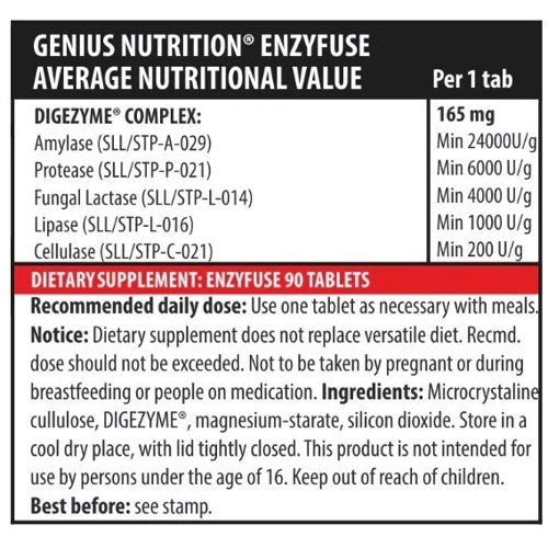 Genius Nutrition EnzyFuse Травні ферменти 90 таблеток