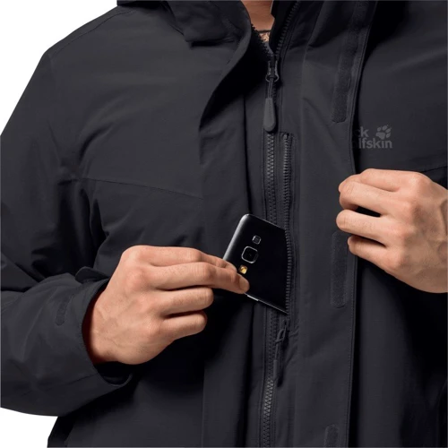 Куртка Jack Wolfskin Gotland 3IN1 1110721-6000 48 черная демисезонная с капюшоном: Размер 48