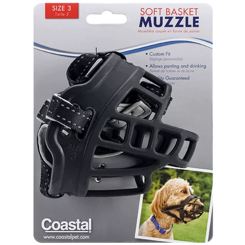 Намордник Coastal Soft Basket Muzzle силиконовый для собак р. 3 черный (01365_BLK03)