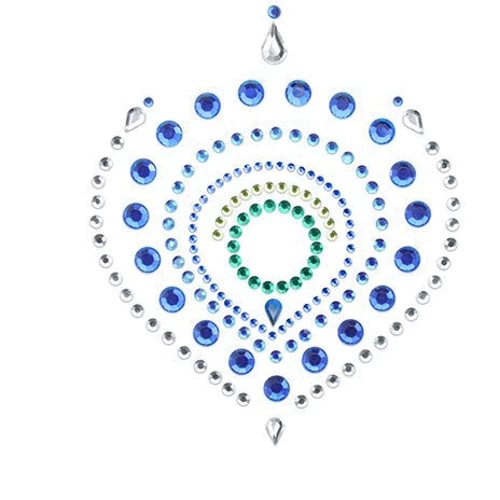 Украшения для груди и бикини со стразами Bijoux Indiscrets FLAMBOYANT (изумрудно-голубой)