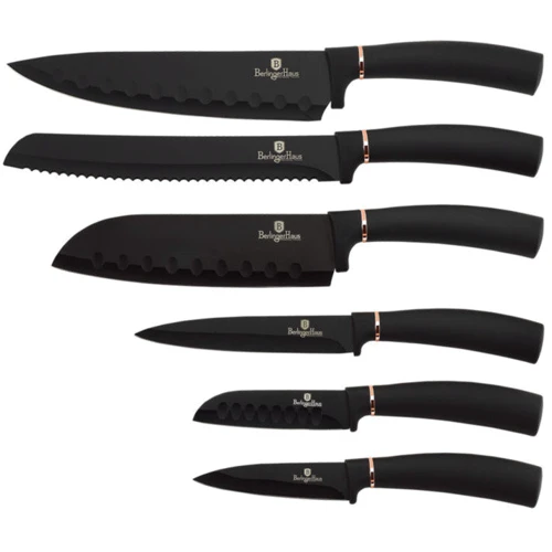 Набор кухонных ножей Berlinger Haus Black Rose 6 пр. (2337-BH)