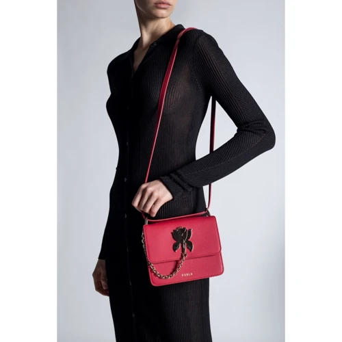Жіноча сумка крос боді Furla Tuberosa Mini Crossbody червона (WB00168MSD000RUB00): Тип ручки Зі знімним ременем, На ланцюжку, Плечовий ремінь, Без ручки