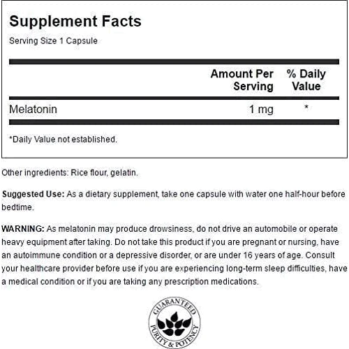 Swanson Melatonin 1 mg, 120 Capsules (SWA-01542): Форма выпуска Капсулы