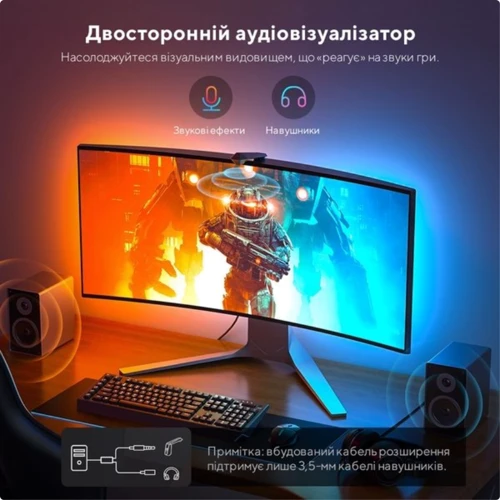 Набор адаптивной подсветки Govee H604B DreamView G1 Gaming Light 24-29' RGBIC черный (B604B311) фото 4