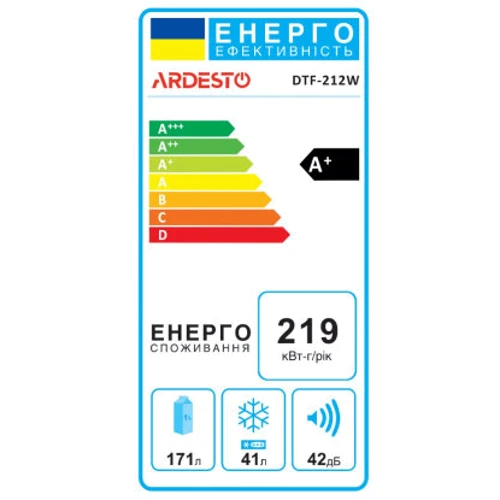 Холодильник Ardesto DTF-M212W143: Тип холодильник двухкамерный