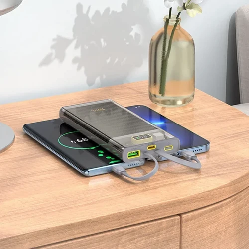Внешний аккумулятор Hoco Power Bank 10000mAh J104 Discovery Edition with Cable 22.5W Gray фото 6