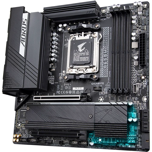 GIGABYTE B650M AORUS ELITE AX: Разъемы на плате СОМ, SATA 3.0, M.2
