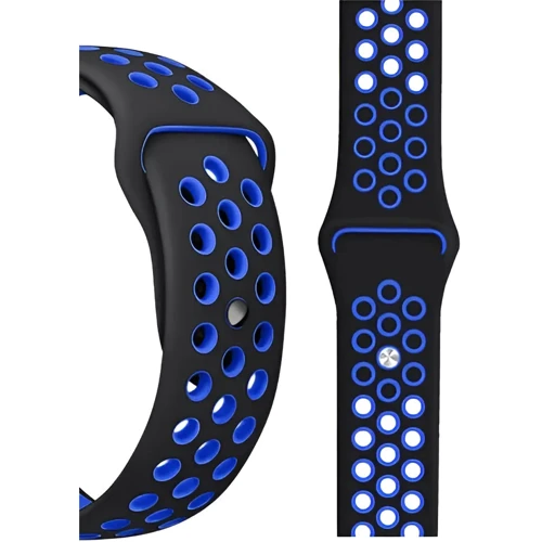 Ремешок Becover Sport Band Vents Style 20mm Black/Blue for Amazfit Bip Lite/Bip S Lite/Bip 3/Bip 3 Pro/GTR 42mm/GTS/TicWatch S2/TicWatch E/GTS 3/GTS 2 mini (705701): Совместимость с брендом Amazfit
