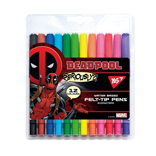 Фломастери YES Marvel Deadpool 12 кольорів (650477)