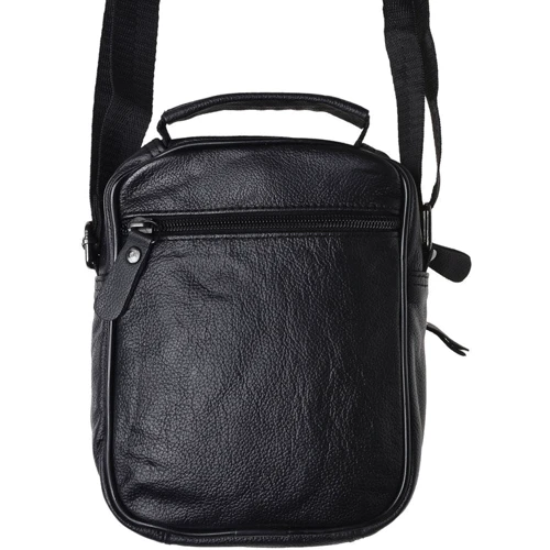 Мужская сумка через плечо Keizer черная (K18016-black): Фактура Матовая, Зернистая