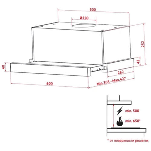 Вытяжка Perfelli TL 6602 C S/I 1000 LED фото 7