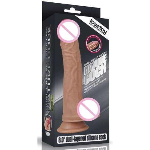 Фаллоимитатор LoveToy Dual-Layered Silicone Cock 8" Brown