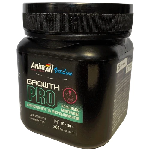 Витамины AnimAll VetLine Growth PRO 5492 для средних пород собак 200 таблеток по 1 г (139888)