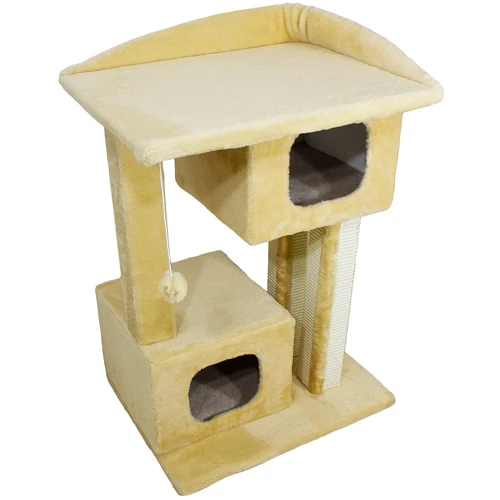 Когтеточка Lucky Pet домик Каньйон мех бежевая 57x44x79 см (193758)