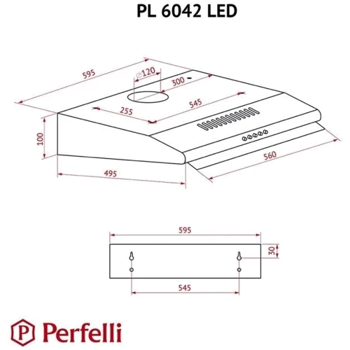 Вытяжка Perfelli PL 6042 I LED: Тип воздухоочистителя Рециркуляция, Отвод