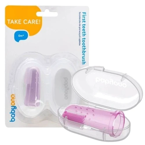 Зубная щеточка BabyOno с массажем для десен розовый (723/03) фото 3