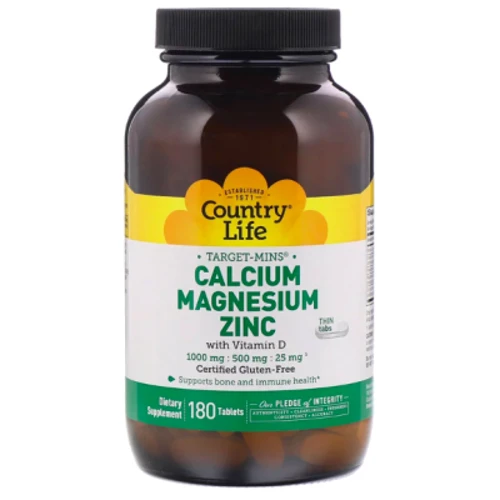 Country Life Target-Mins Calcium Magnesium Zinc 180 Tabs Кальций магний цинк