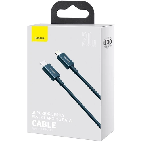 Кабель Baseus Cable USB-C to Lightning Superior Fast Charging 1m PD 20W 1m Blue (CATLYS-A03) фото 3