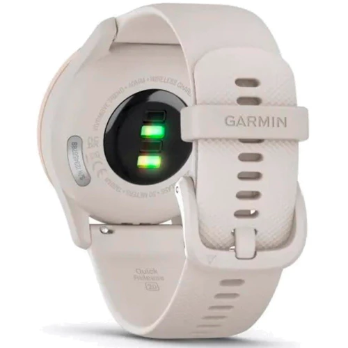 Смарт-часы Garmin Vivomove Trend Peach Gold Stainless Steel Bezel with Ivory Case and Silicone Band (010-02665-01): Материал ремешка силикон