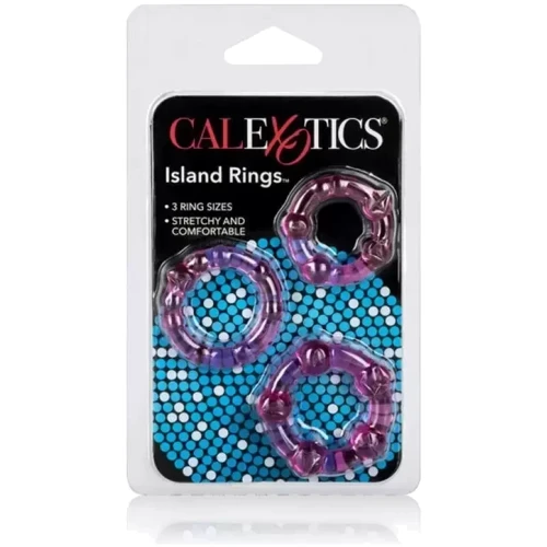 Набор эрекционных колец California Exotic Novelties Transparent Island Rings, 3 шт (розовый)