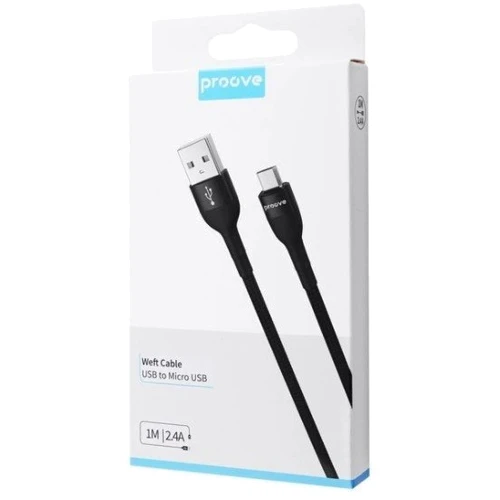 Кабель Proove USB Cable to microUSB Weft 2.4A 1m Black фото 6