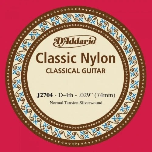 Струна для гитар Струна D`ADDARIO J2704 CLASSICS SILVER D NORMAL TENSION