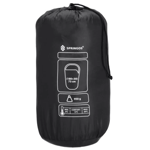 Спальний мішок Springos 2 в 1 CS0042 +8 ...+20 °C R Black/Grey: Тип одеяло с капюшоном