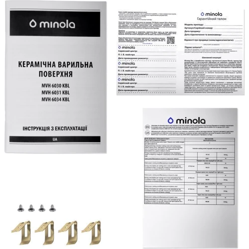 Варильна поверхня Minola MVH 6030 KBL: Кількість конфорок 4