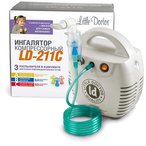 Інгалятор Little Doctor настільний компресорний (LD-211C): Розміри, мм 175х150х105