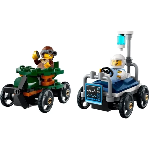 Конструктор LEGO City Самолет против больничной койки Набор для гонки 70 деталей (60459): Рекомендуемый возраст 5+