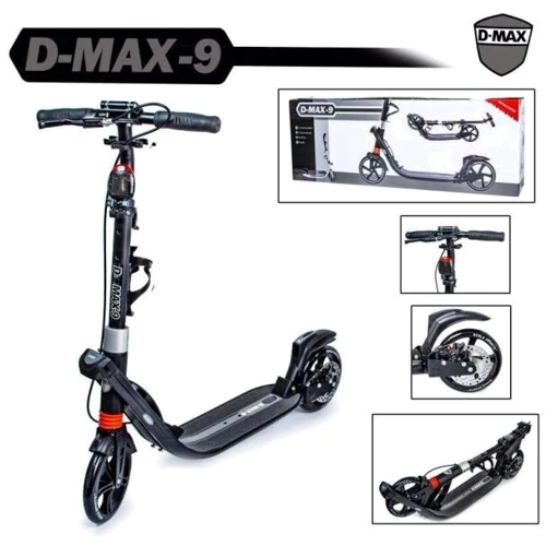 Двухколесный самокат Scale Sports. D-Max-9. Black. Дисковый тормоз!: Тип колес литые