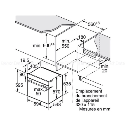 Духовой шкаф электрический Bosch HBA5560S0: Размеры 59.5x59.4x54.8 см