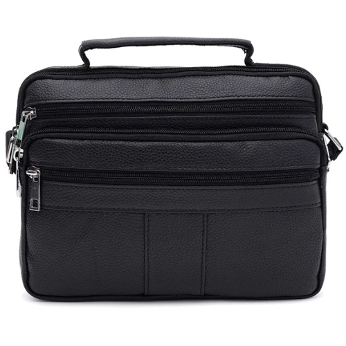 Мужская сумка через плечо Borsa Leather черная (K1090bl-black)