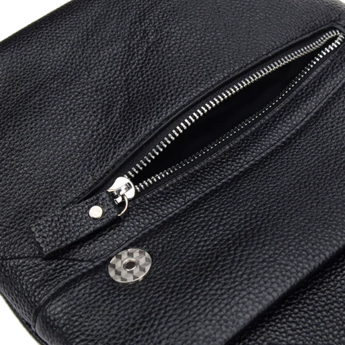 Мужская сумка планшет Borsa Leather черная (k10013-black): Фактура Матовая, Зернистая