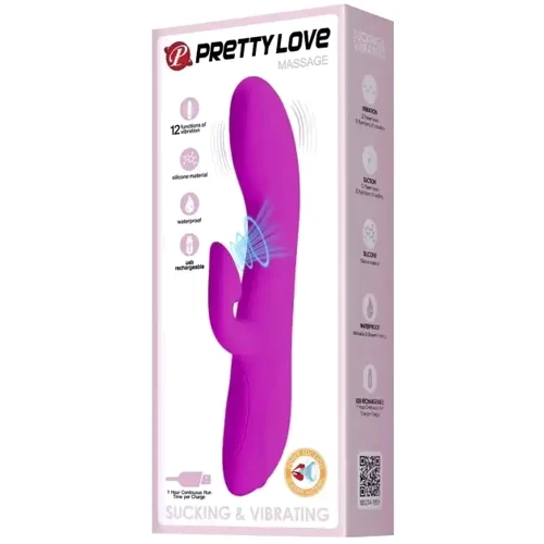 Вибратор с вакуумной стимуляцией клитора Pretty Love - Massage, BI-014395