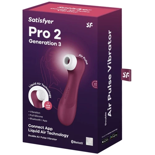 Вакуумний кліторальний стимулятор Satisfyer Pro 2 Generation 3 with Liquid Air Connect App Wine Red